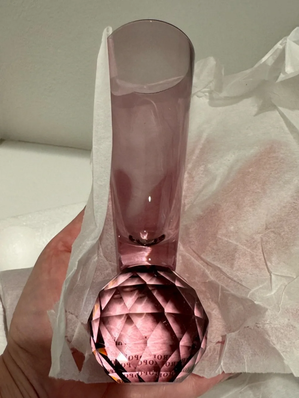 Lilac Anthropologie Gemma faceted cut glass flutes set of 4